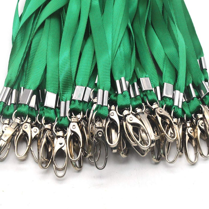 Bird Fiy Green Lanyards 100Pcs 17.5 inch Nylon Lanyard,Lanyards Swivel Hooks Clips Great for ID Name Tags Badges/Key Chains - Image 5